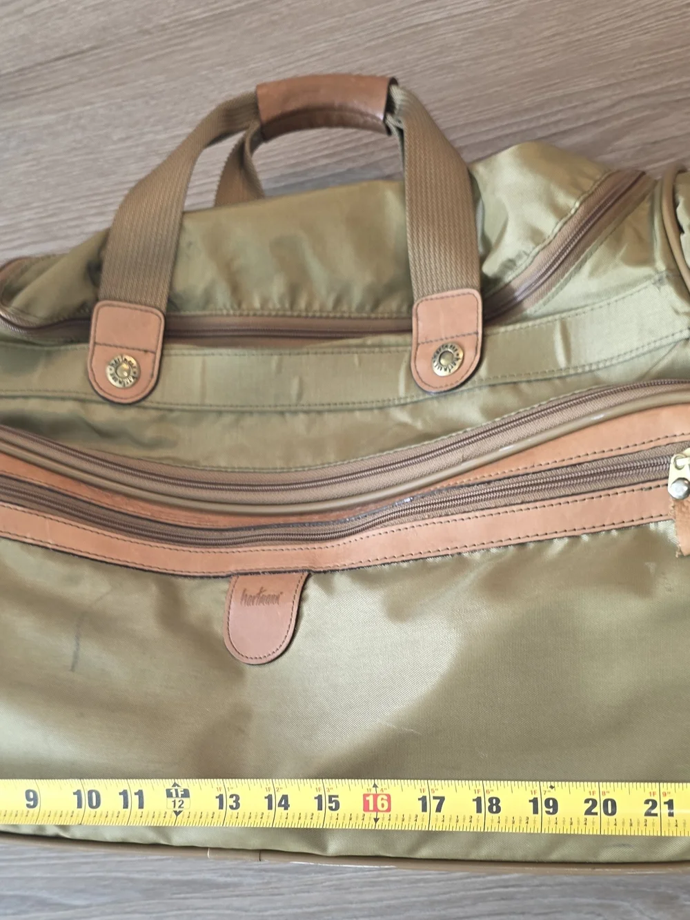 Hartmann Vintage Leather and Nylon Weekender Duffel Bag - Classic Travel Luggage